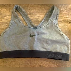 Small Nike sports bra, grey and black, like new